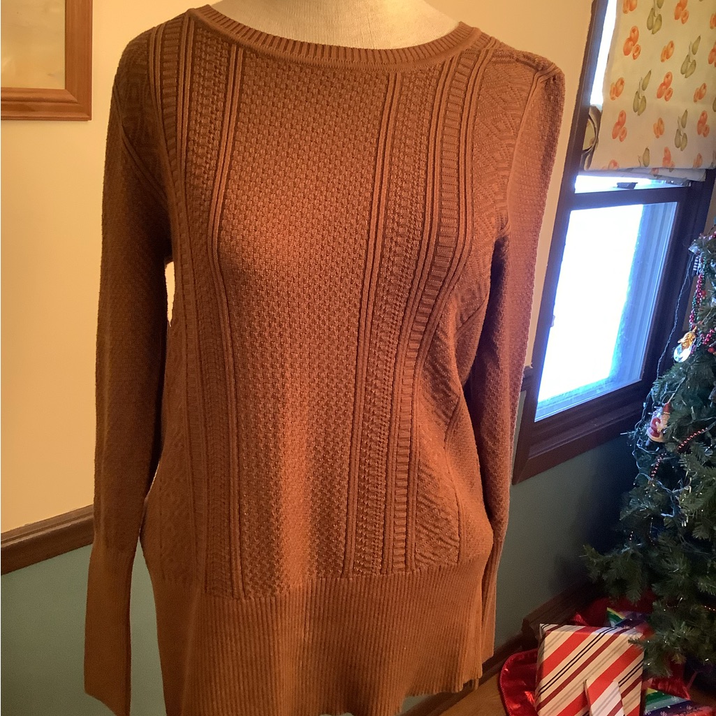 Peruvian Connection Pima Cotton Pullover Sweater S Brown Nwot